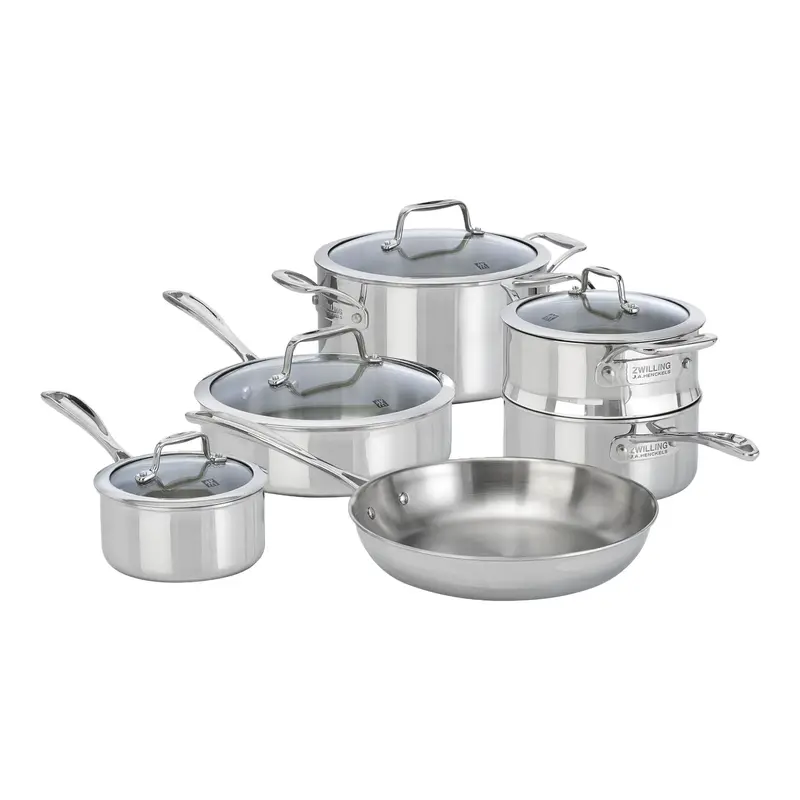 Zwilling Vista Clad 10-Piece Premium Stainless Steel Cookware Set (18/10, Model 65020-000) 1